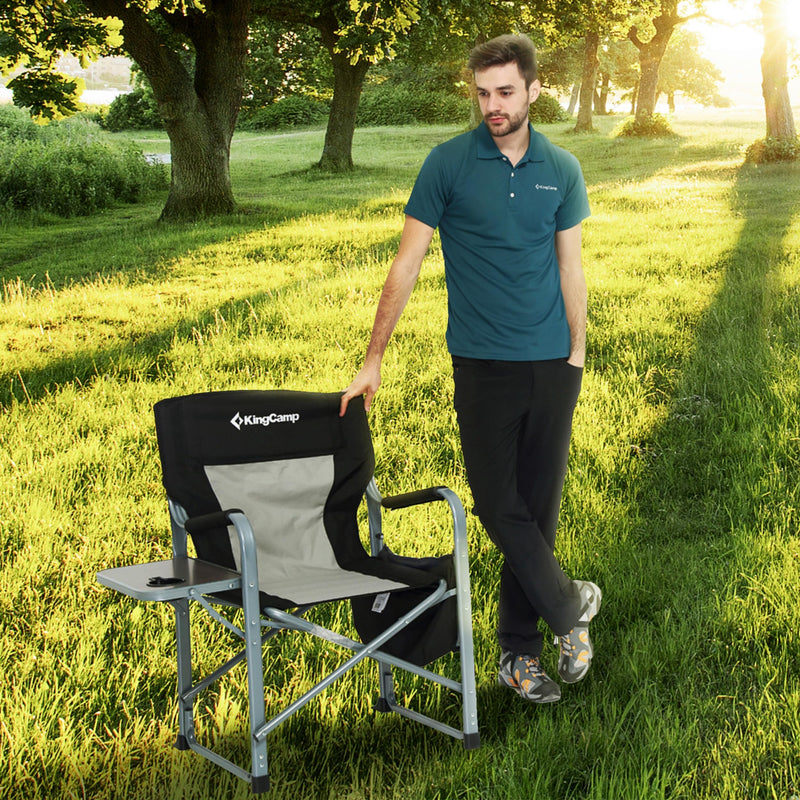 Load image into Gallery viewer, KingCamp Camping Directors Chair with Cooler Bag and Side Table
