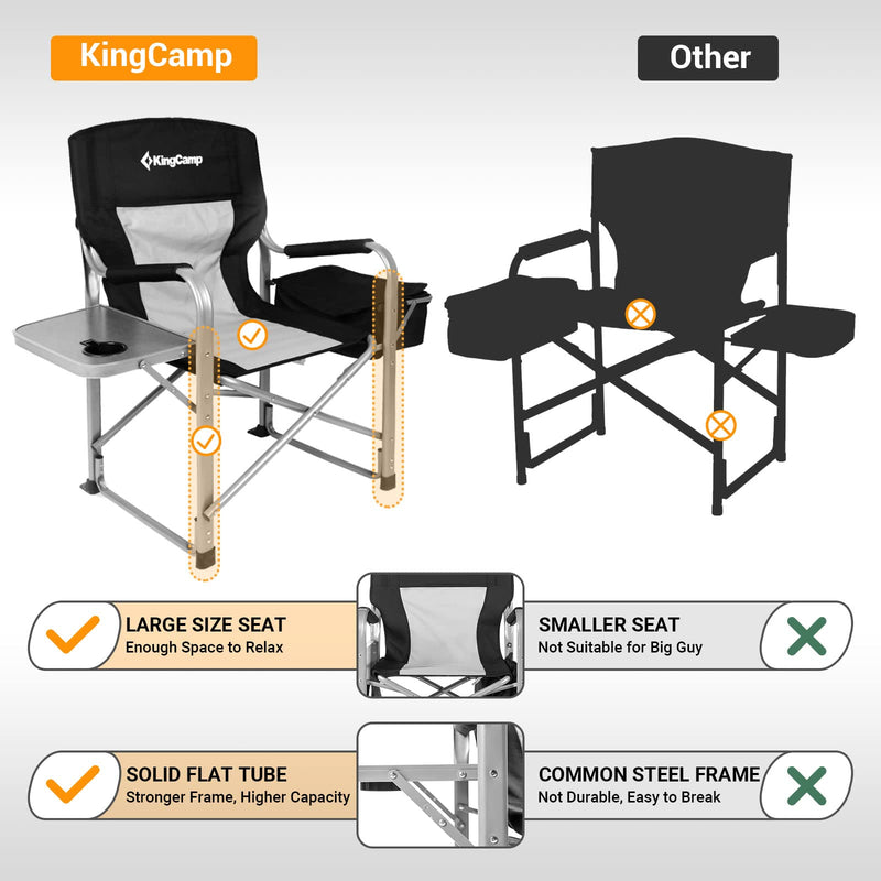 Load image into Gallery viewer, KingCamp Camping Directors Chair with Cooler Bag and Side Table
