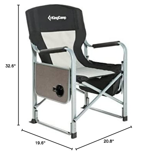 KingCamp Camping Directors Chair with Cooler Bag and Side Table