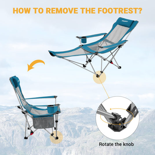 WEJOY FOLDING RECLINER CHA Folding Chair with footrest