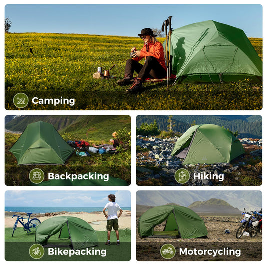 ATEPA Ultralight 1-Person Backpacking Tent for Hiking, Bikepacking & Motorcycle Camping