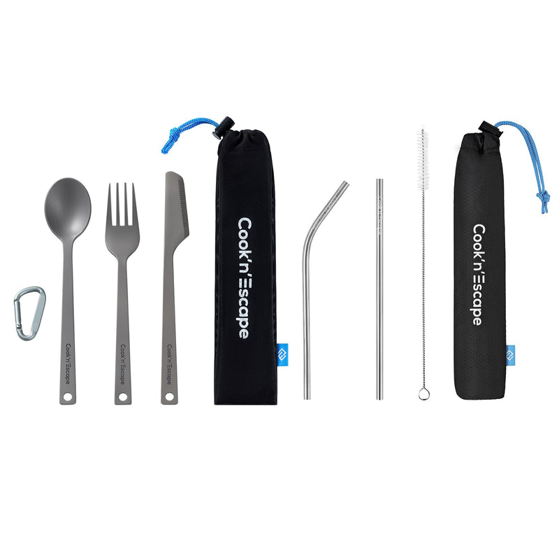 Load image into Gallery viewer, Cook'n'Escape Titanium Tableware Set Camping Cooking Utensils Set
