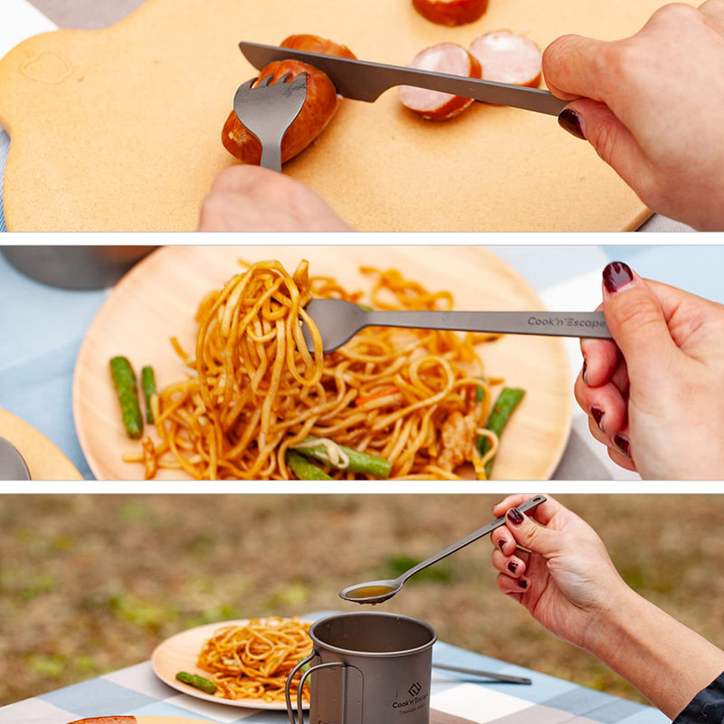 Load image into Gallery viewer, Cook'n'Escape Titanium Tableware Set Camping Cooking Utensils Set
