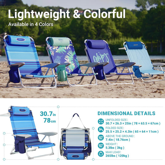WEJOY Adjustable Beach Chair Set of 2 strips