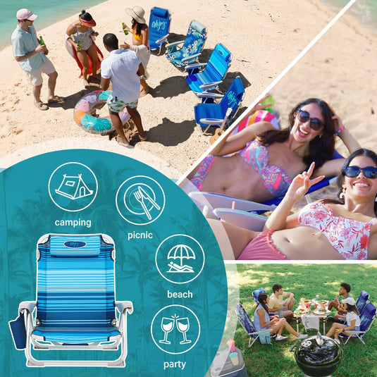 WEJOY Adjustable Beach Chair Set of 2 strips