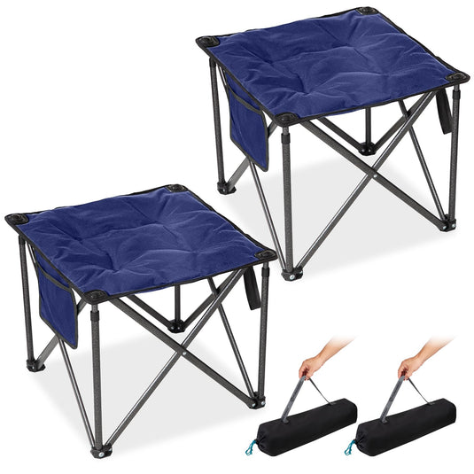 FUNDANGO Oversized Camping Stool – 18.1" Wide Padded Seat, 400lb Capacity, Portable Foldable Stool for Fishing, Travel & Outdoor
