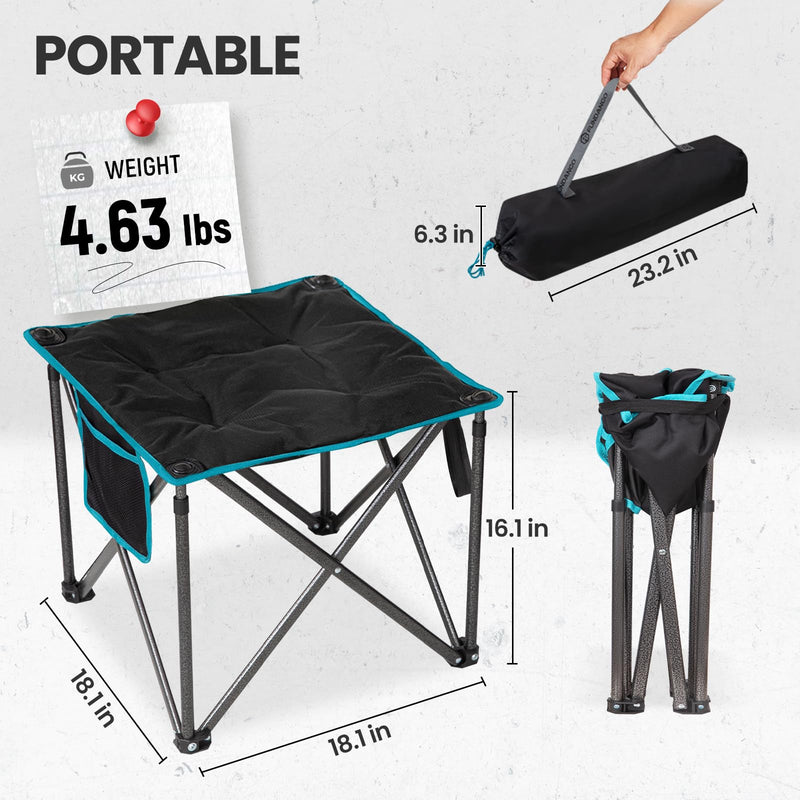 Load image into Gallery viewer, FUNDANGO Oversized Camping Stool – 18.1&quot; Wide Padded Seat, 400lb Capacity, Portable Foldable Stool for Fishing, Travel &amp; Outdoor
