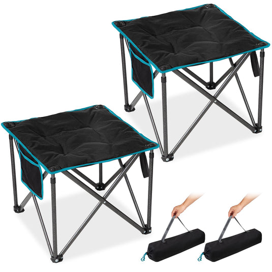 FUNDANGO Oversized Camping Stool – 18.1" Wide Padded Seat, 400lb Capacity, Portable Foldable Stool for Fishing, Travel & Outdoor