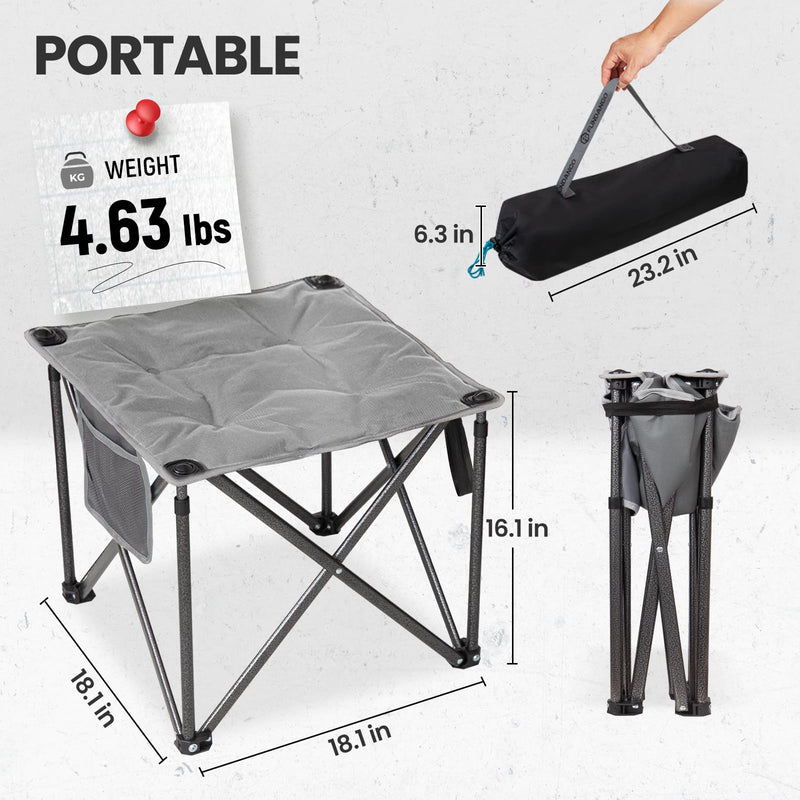 Load image into Gallery viewer, FUNDANGO Oversized Camping Stool – 18.1&quot; Wide Padded Seat, 400lb Capacity, Portable Foldable Stool for Fishing, Travel &amp; Outdoor

