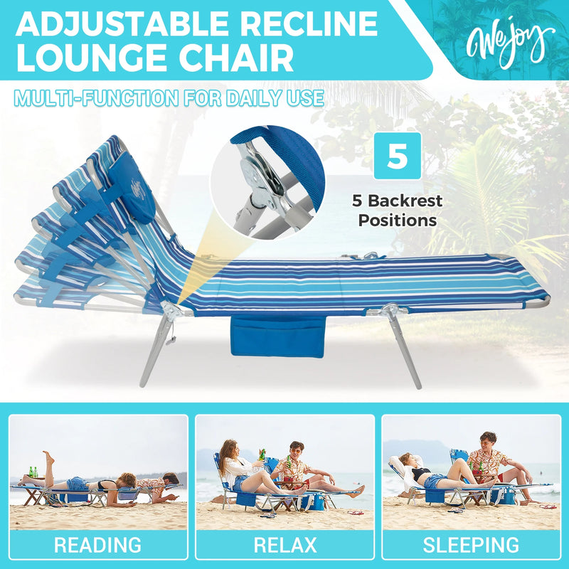 Load image into Gallery viewer, WEJOY Premium 5-Position Adjustable Chaise Lounge Multi Function for Daily Use
