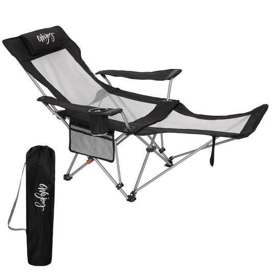 WEJOY 4-Position Reclining Camp Chair Black