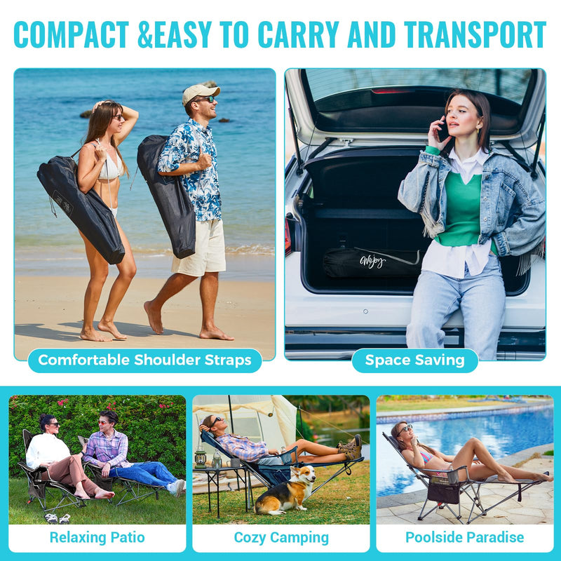 Load image into Gallery viewer, WEJOY 4-Position Reclining Camp Chair
