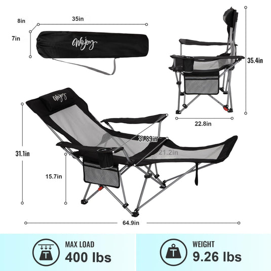 WEJOY 4-Position Reclining Camp Chair