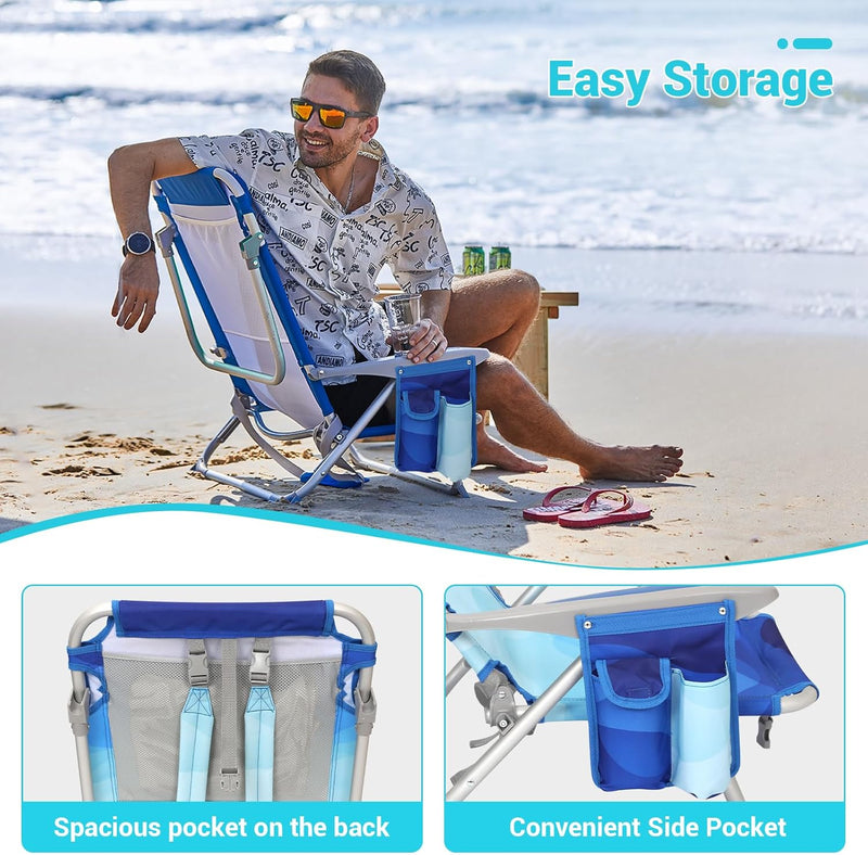 Load image into Gallery viewer, WEJOY Folding Beach Chair for Adults – 4-Position Adjustable

