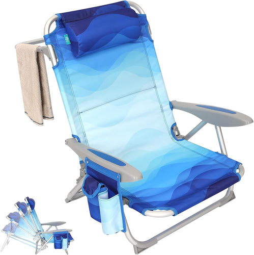 WEJOY Folding Beach Chair for Adults – 4-Position Adjustable
