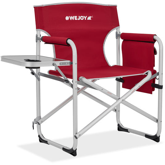 WEJOY Premium Director's Camping Chair – Heavy Duty 264lb Capacity with Side Table & Umbrella Holder