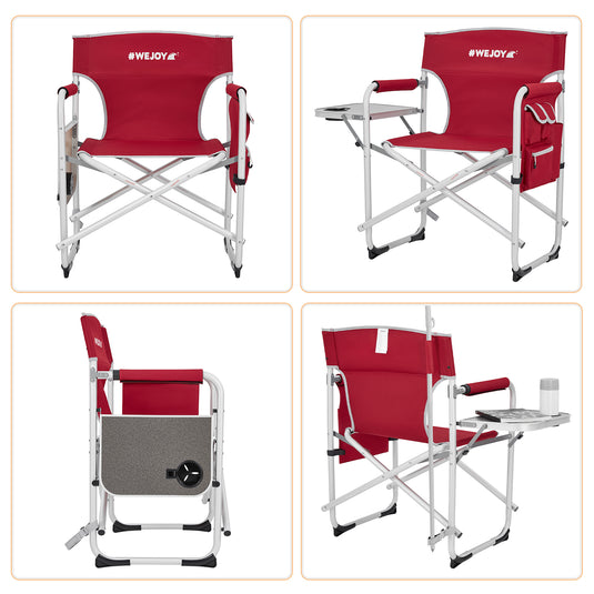 WEJOY Premium Director's Camping Chair – Heavy Duty 264lb Capacity with Side Table & Umbrella Holder
