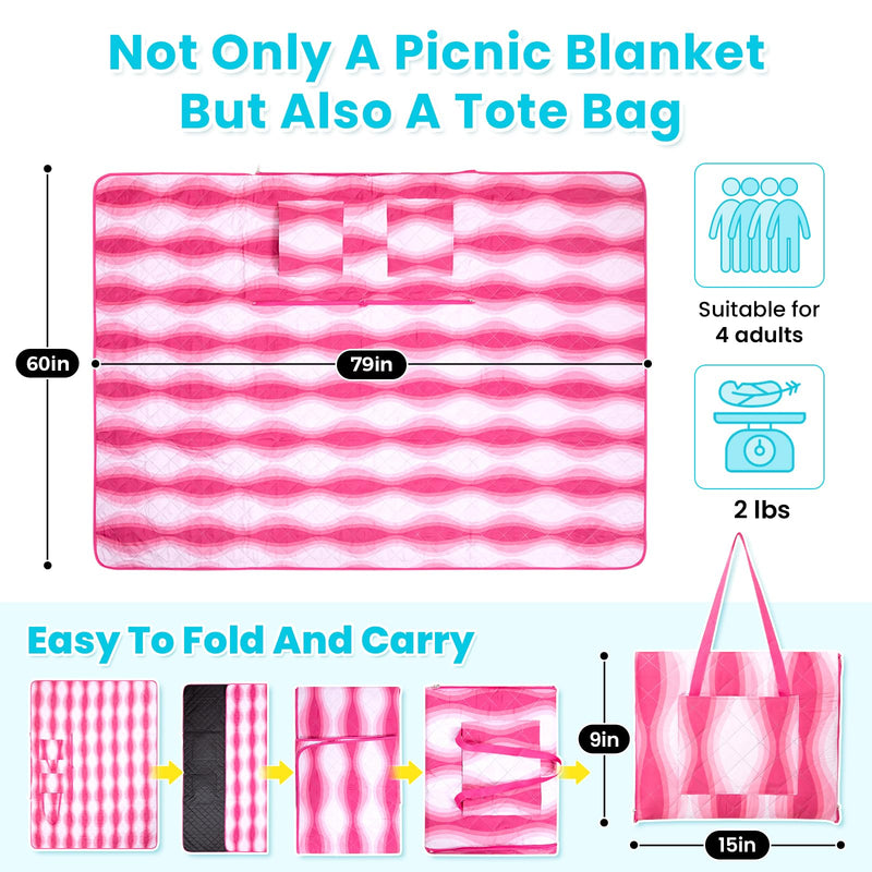 Load image into Gallery viewer, WEJOY Waterproof Picnic Blanket – Sandproof Beach Mat Breathable TOTE  bag
