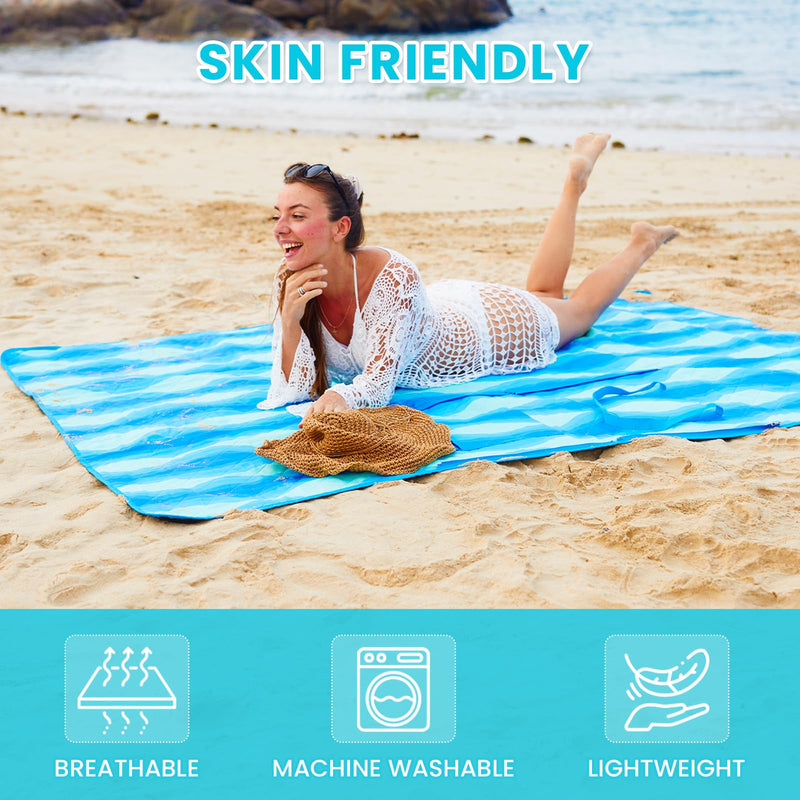 Load image into Gallery viewer, WEJOY Waterproof Picnic Blanket – Sandproof Beach Mat for 4 Adults Skin Friendly
