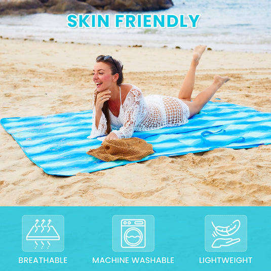 WEJOY Waterproof Picnic Blanket – Sandproof Beach Mat for 4 Adults Skin Friendly