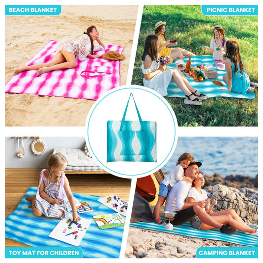 WEJOY Waterproof Picnic Blanket – Sandproof Beach Mat for 4 Adults