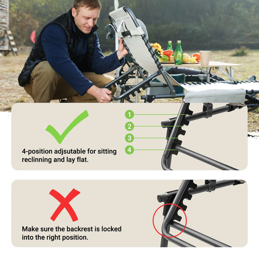 KingCamp BERLIN Classic Adjustable Cot Lounge Chair