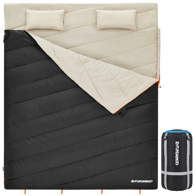 Load image into Gallery viewer, FUNDANGO COMFORT 200D Double Sleeping Bag with Hood
