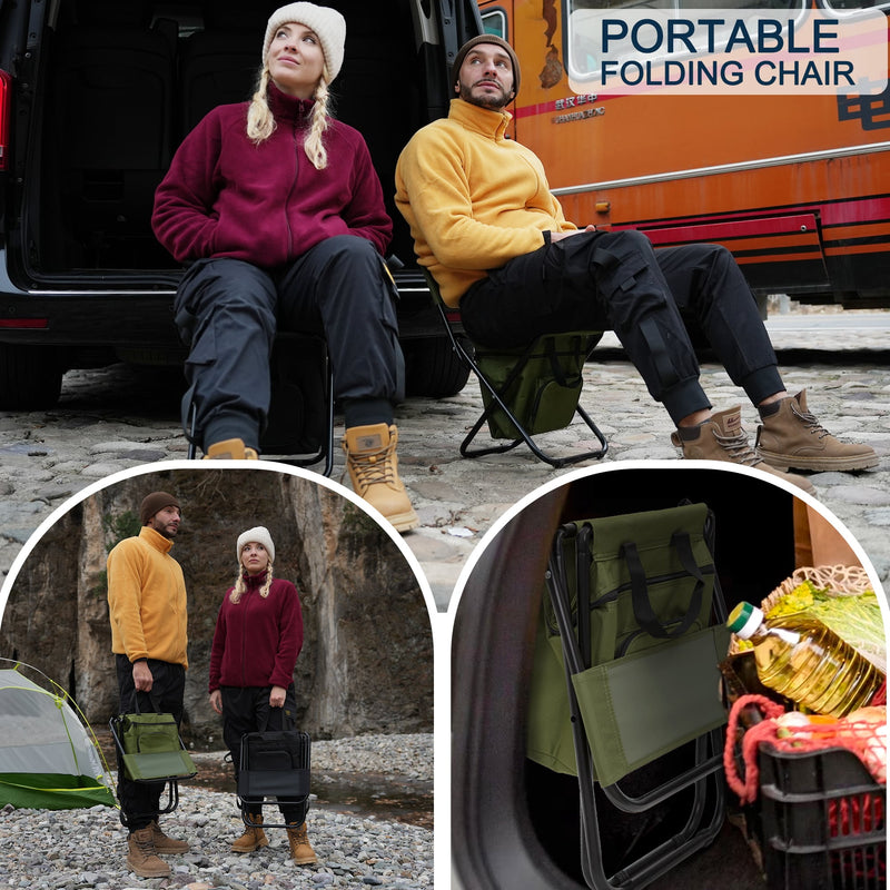 Load image into Gallery viewer, FUNDANGO 2 Pack Portable Foldable Camping Chair with Cooler Bag
