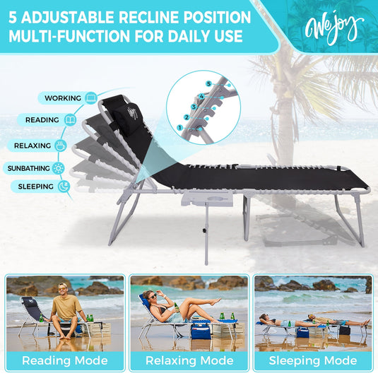 WEJOY Classic Lounge Chair Plus Beach Chair