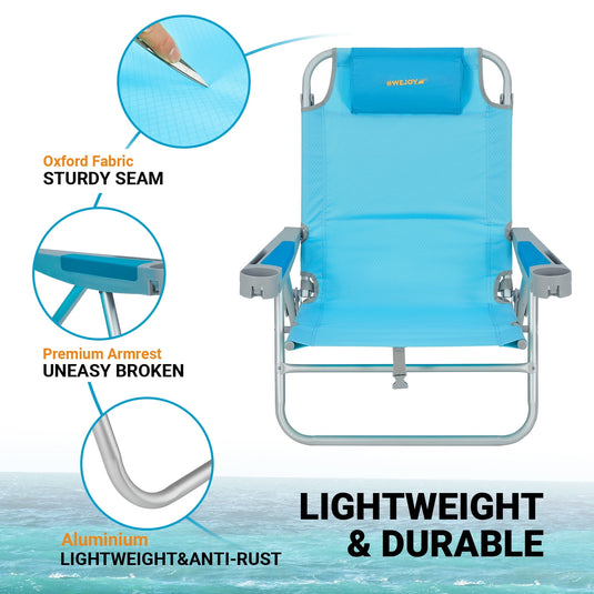WEJOY Adjustable 5-Position Reclining Beach Chair