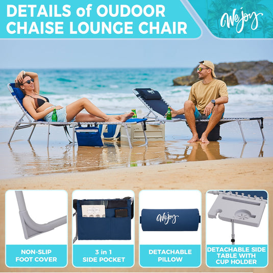 WEJOY Classic Lounge Chair Plus Beach Chair