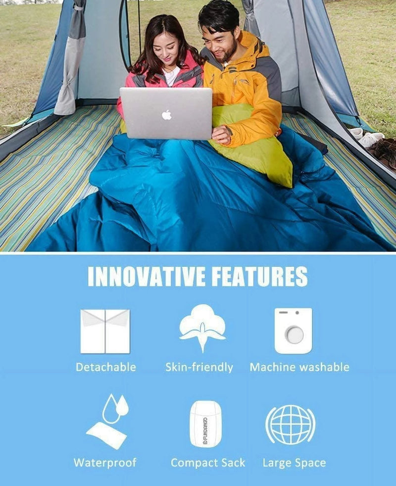 Load image into Gallery viewer, FUNDANGO COMFORT 200D Double Sleeping Bag with Hood
