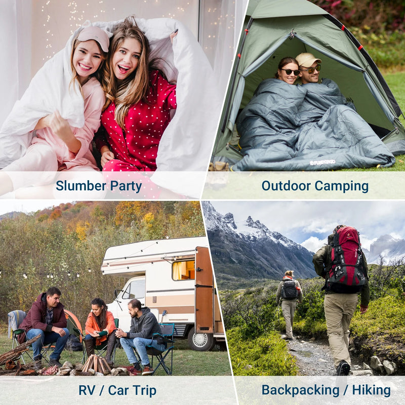 Load image into Gallery viewer, FUNDANGO COMFORT 200D Double Sleeping Bag with Hood
