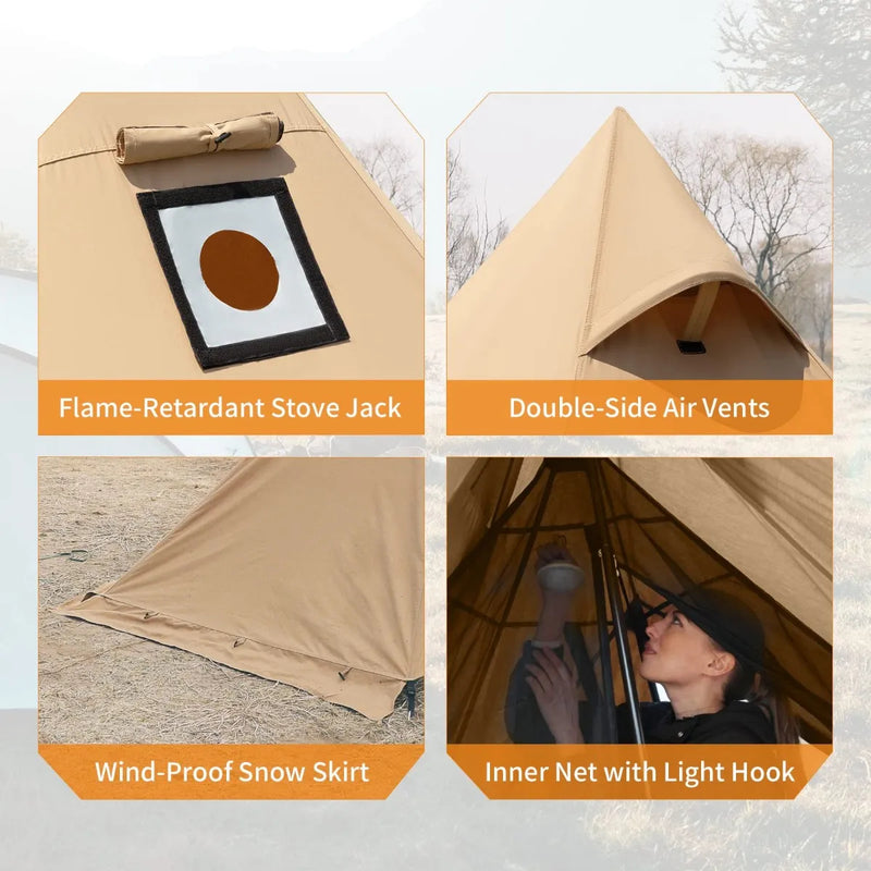 Load image into Gallery viewer, KingCamp Hot Tipi Tent with Stove Jack
