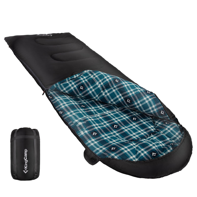 Load image into Gallery viewer, KingCamp CLOUDY 400 Sleeping Bag-Envelope With Hood Black
