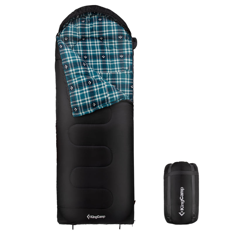 Load image into Gallery viewer, KingCamp CLOUDY 400 Sleeping Bag-Envelope With Hood Black
