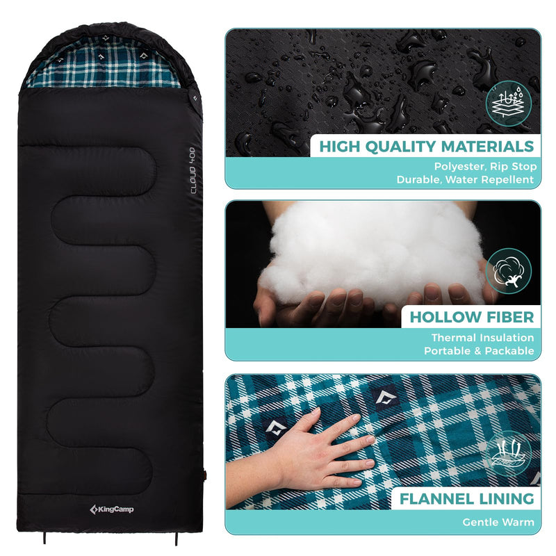 Load image into Gallery viewer, KingCamp CLOUDY 400 Sleeping Bag-Envelope With Flannel Lining
