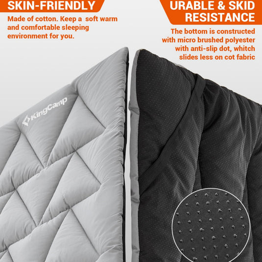 KingCamp Padded Mat CAMP PAD 500 Grey Skin Friendly