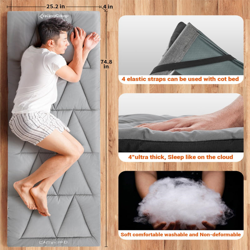 Load image into Gallery viewer, KingCamp Padded Mat CAMP PAD 500 Grey
