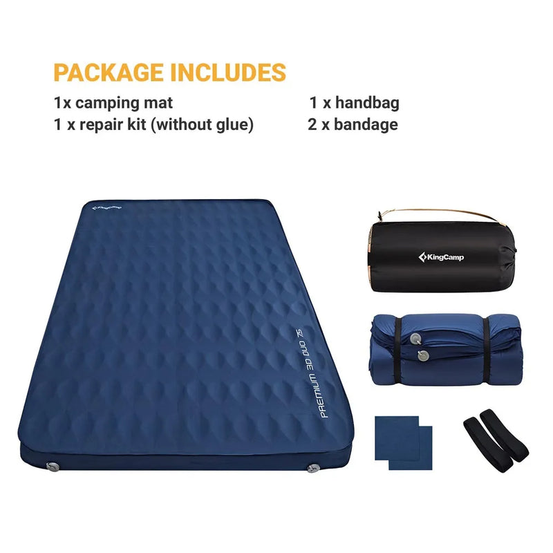 Load image into Gallery viewer, KingCamp Roll Up Camping Foam Pad Double Self-inflateble Pad Navy R Value 6.1
