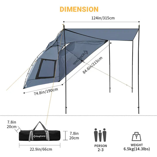 KingCamp COMPASS PLUS Sun Shelter Truck Bed Tent
