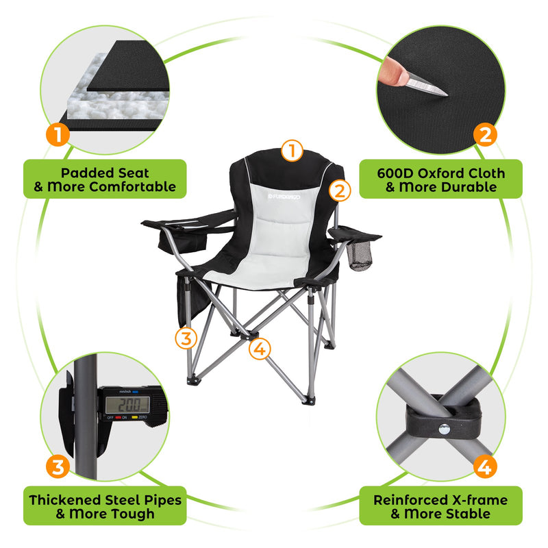 Load image into Gallery viewer, FUNDANGO Comfort Armschair Oversized Camping Chair
