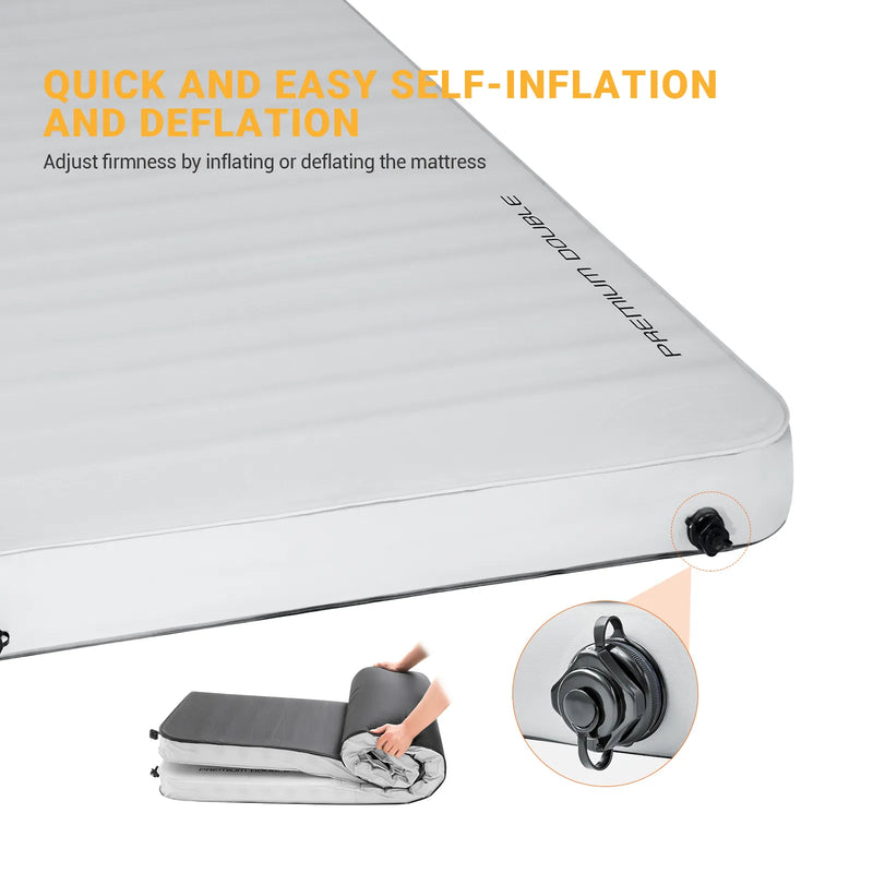 Load image into Gallery viewer, KingCamp PREMIUM Double 7.5 cm Thick Self-Inflating Camping Mattress R Value 7.5
