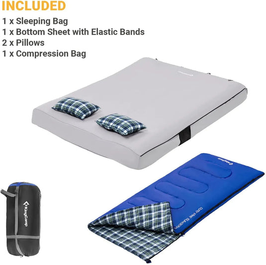 KingCamp AIRBED Double Sleeping Bag 250D with Pillow