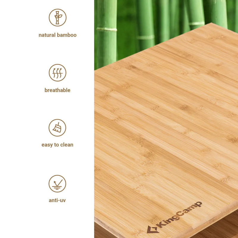Load image into Gallery viewer, KingCamp 4-Folding Bamboo Table Adjustable Height
