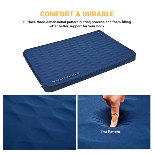 KingCamp Roll Up Camping Foam Pad Double Self-inflateble Pad Navy