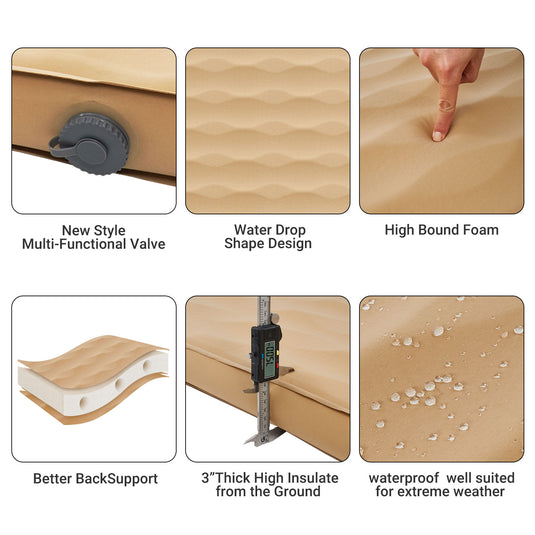 KingCamp Roll Up Camping Foam Pad 6.1 Double Self-inflateble Pad for all season