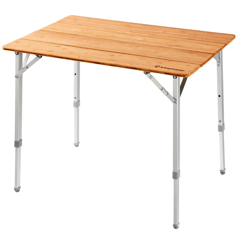 Load image into Gallery viewer, KingCamp 4-Folding Bamboo Table Adjustable Height Waterproof
