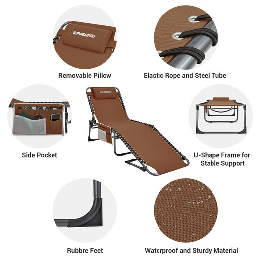 FUNDANGO 3-Folding Steel Cot Lounge Chair