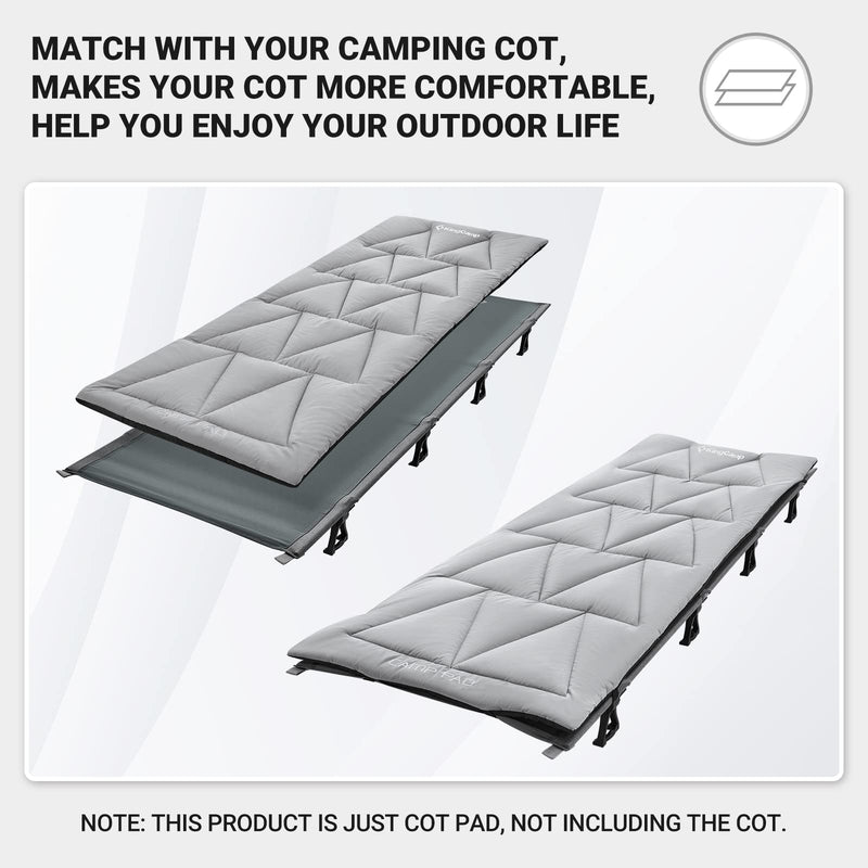 Load image into Gallery viewer, KingCamp Lightweight Cot Mat Camping Sleeping Pad Grey
